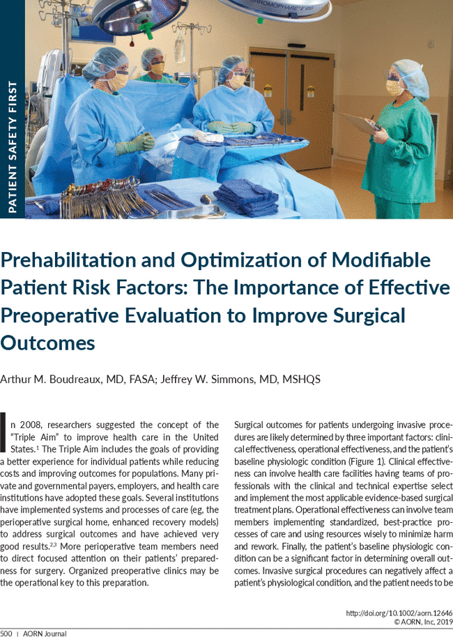 Rehabilitation and Optimization of Modifiable Patient Risk Factors