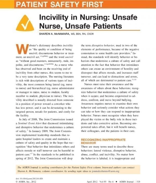 what is considered an unsafe nursing assignment